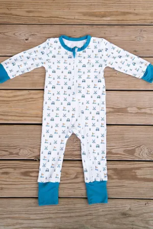 Baby Zip Up Onesie- Hole in One