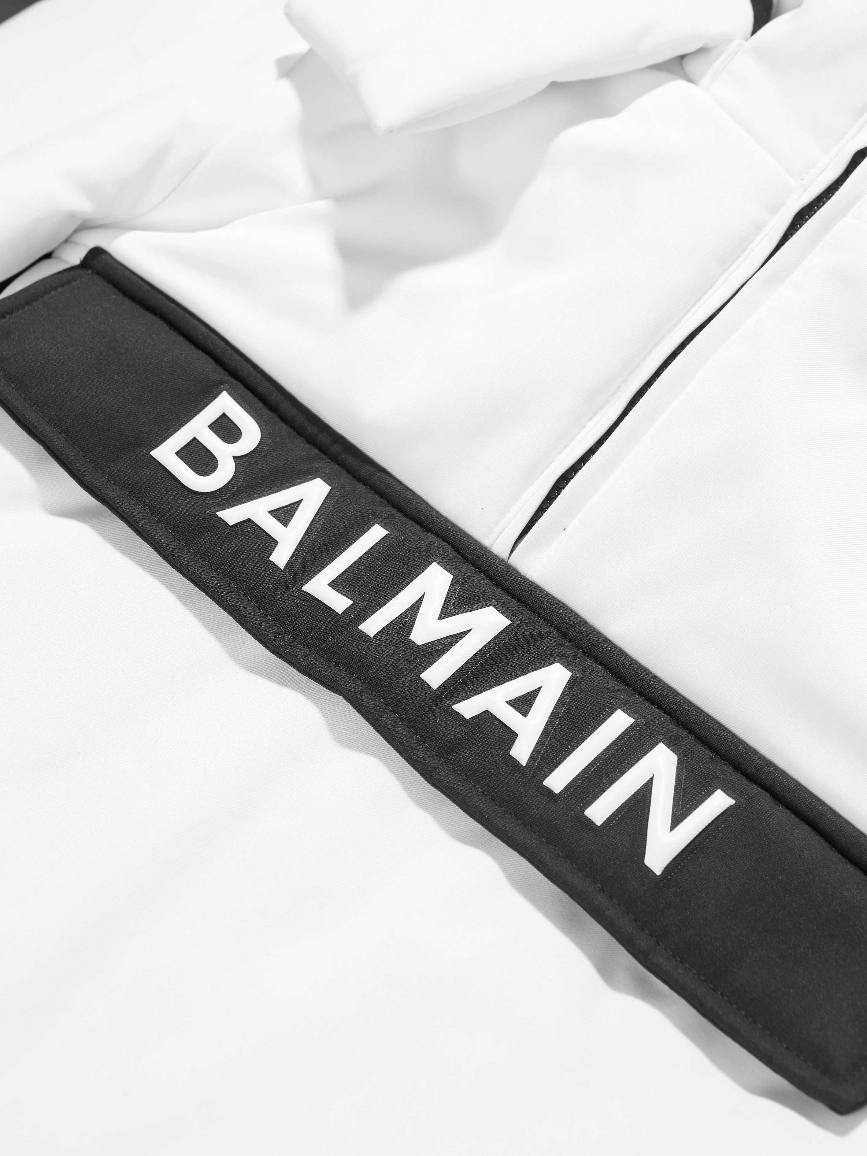 Balmain Kids Logo Ski Jacket in White