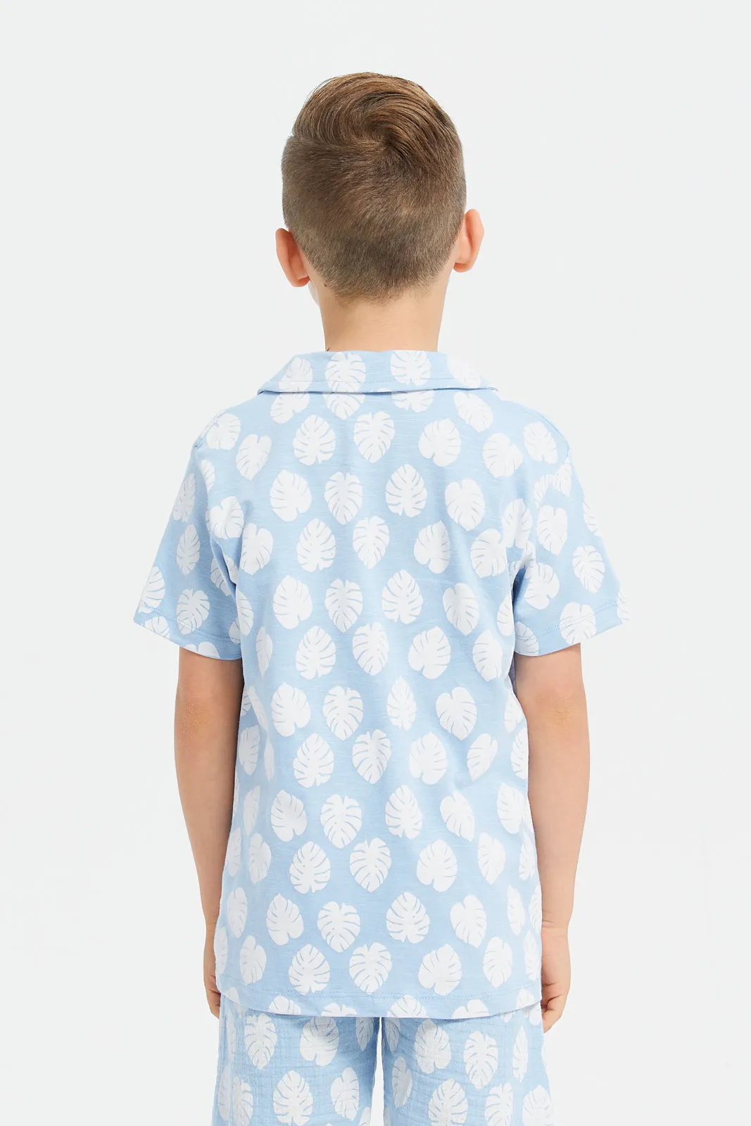 Boys Blue Printed Shirts