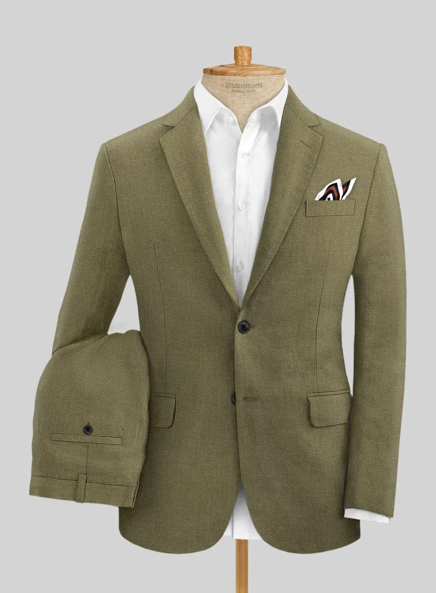 Campari Rustic Green Linen Suit