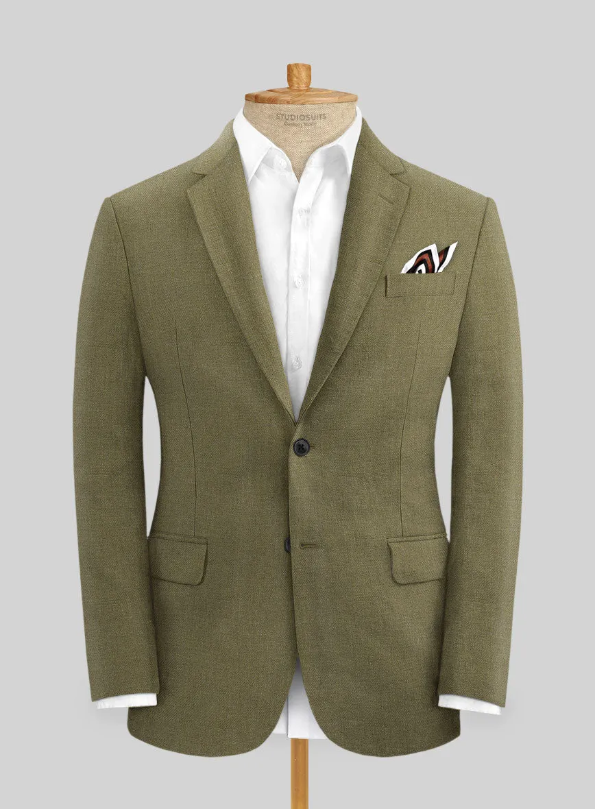 Campari Rustic Green Linen Suit