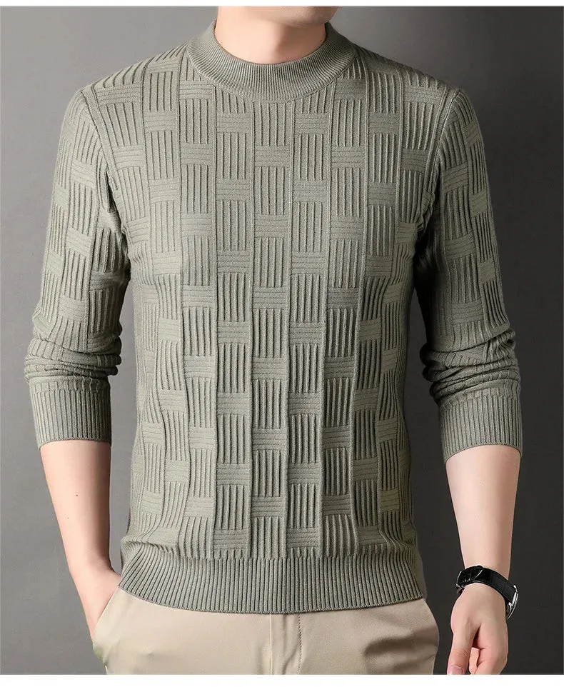 Checkerboard Jacquard Sweater for Men