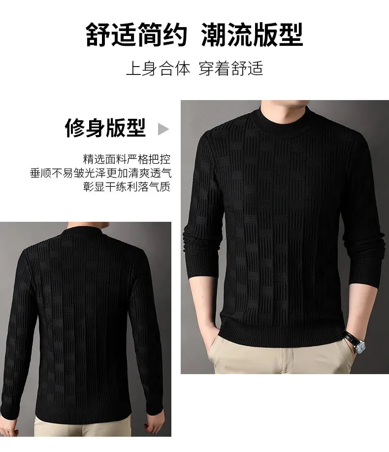 Checkerboard Jacquard Sweater for Men