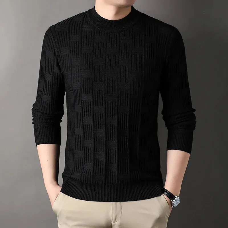 Checkerboard Jacquard Sweater for Men