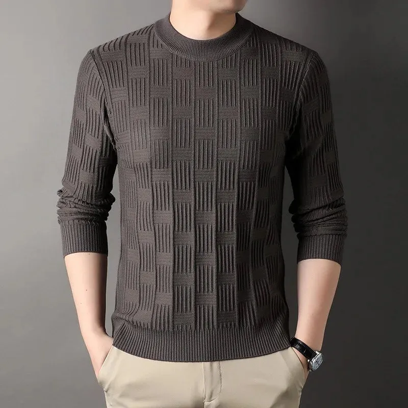 Checkerboard Jacquard Sweater for Men