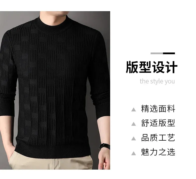 Checkerboard Jacquard Sweater for Men