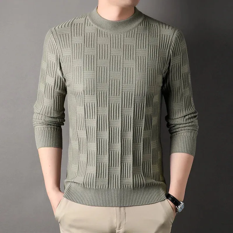 Checkerboard Jacquard Sweater for Men