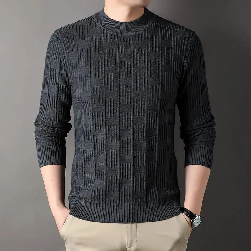 Checkerboard Jacquard Sweater for Men