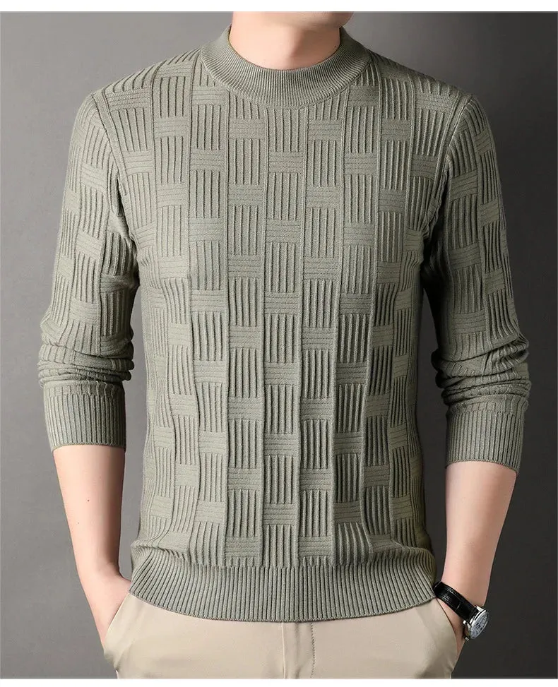 Checkerboard Jacquard Sweater for Men