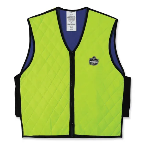 Chill-its 6665 Embedded Polymer Cooling Vest With Zipper, Nylon/polymer, X-large, Lime, Ships In 1-3 Business Days