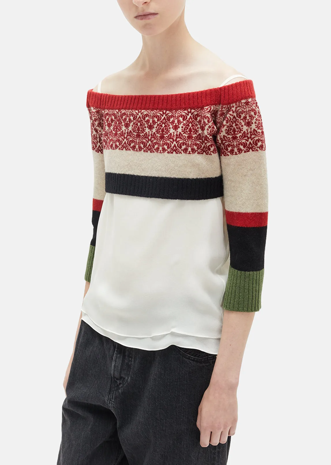 Cropped Off The Shoulder Sweater