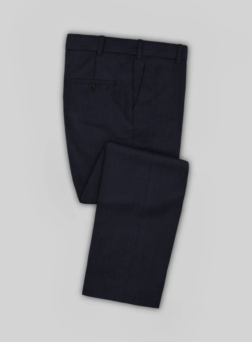 Deep Blue Old World Stripe Wool Suit