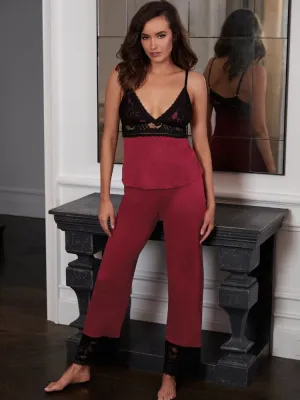 Diva's Lounge Jersey Knit & Lace Pajama Set