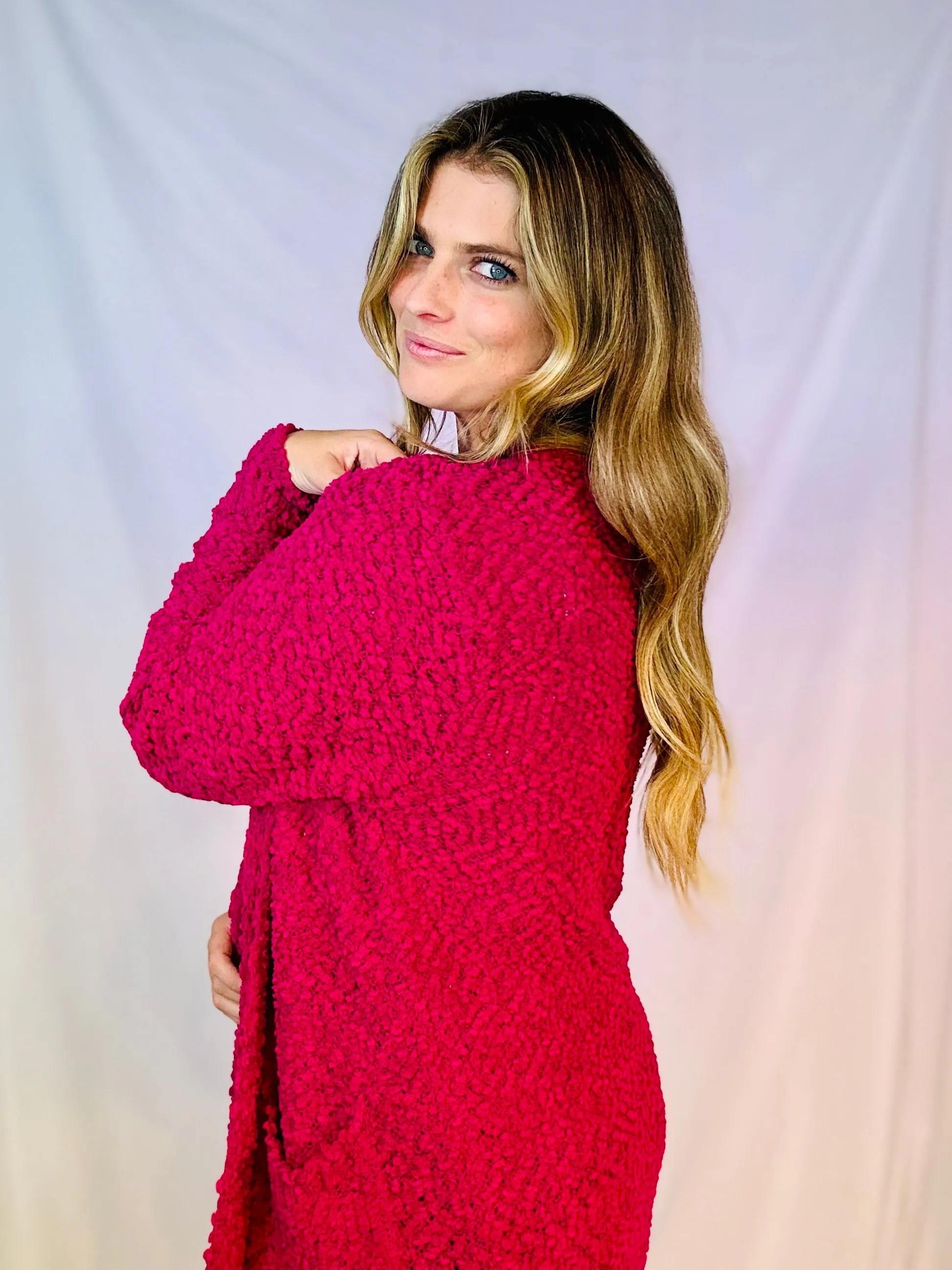 *Doorbuster!!* Magic Magenta Popcorn Cardigan