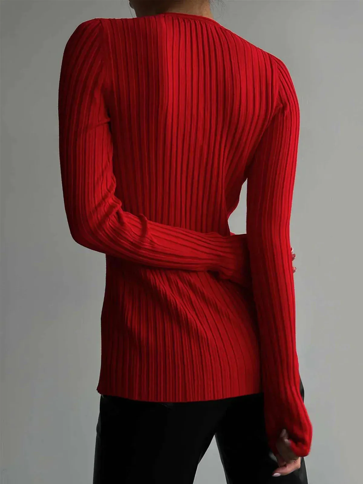 Free Your Mind Trendy Long Sleeve Knit Top