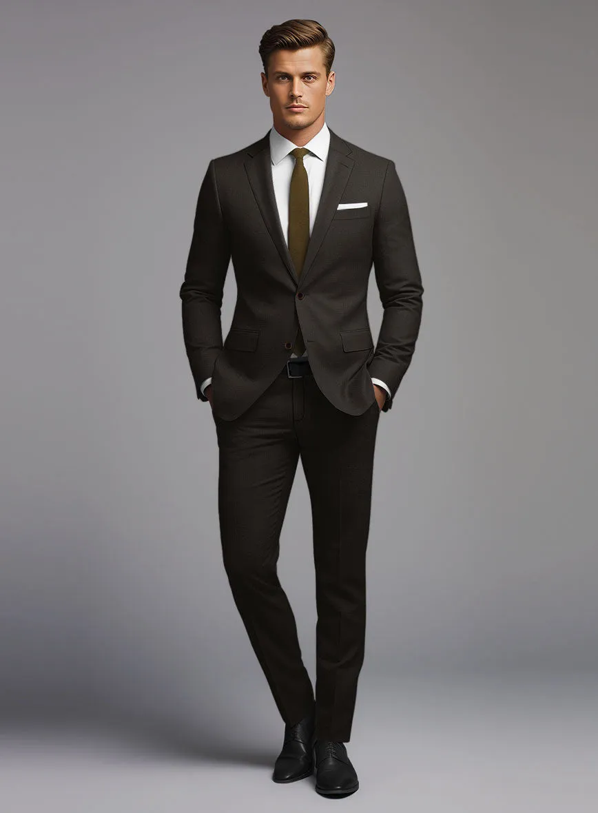 Hardy Minnis Deep Brown Twill Wool Suit