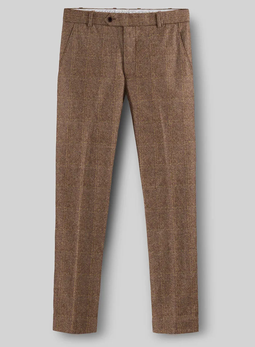 Highlander Dark Beige Windowpane Tweed Suit