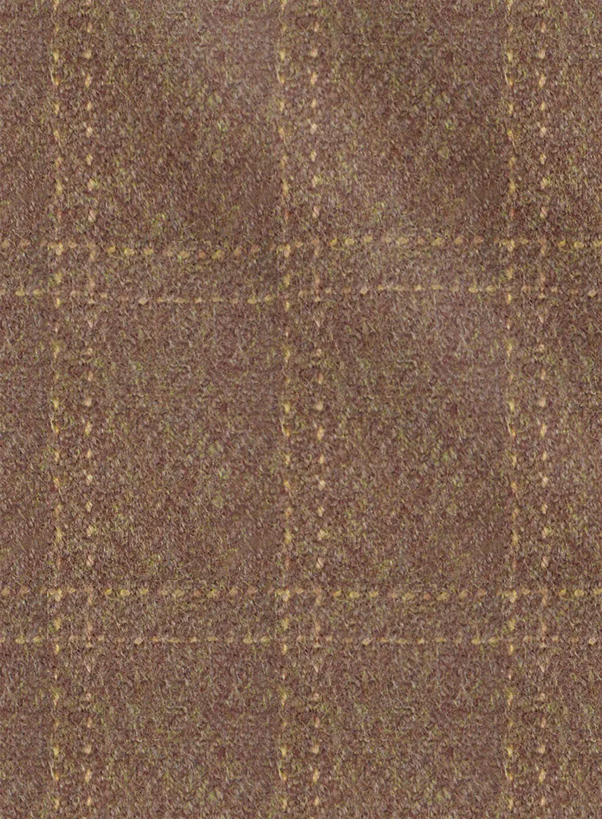 Highlander Dark Beige Windowpane Tweed Suit