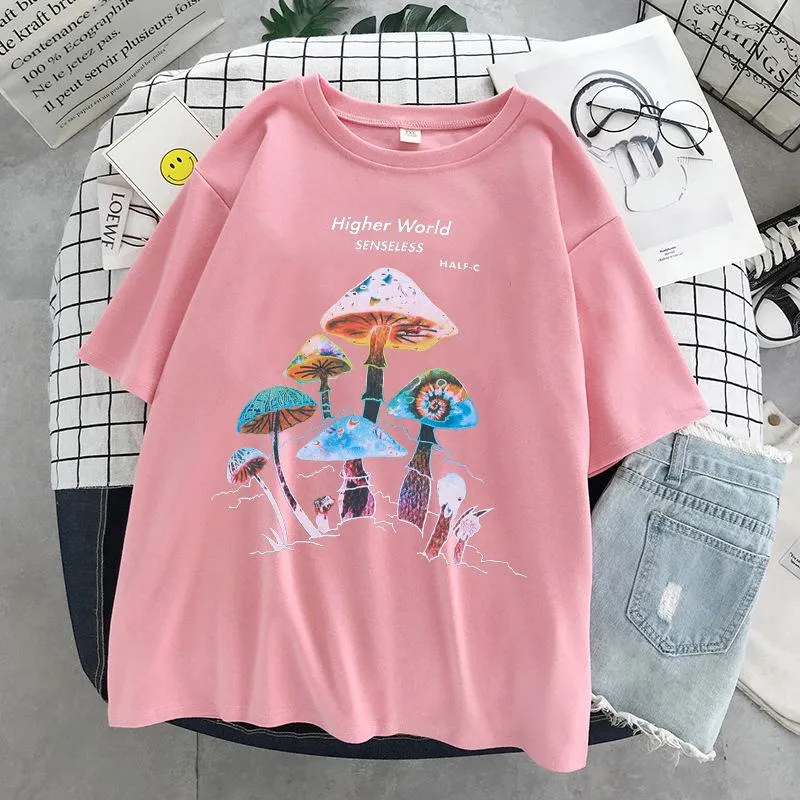 Hong Kong style mushroom tide brand short-sleeved t-shirt comfortable and loose