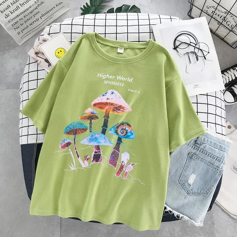 Hong Kong style mushroom tide brand short-sleeved t-shirt comfortable and loose