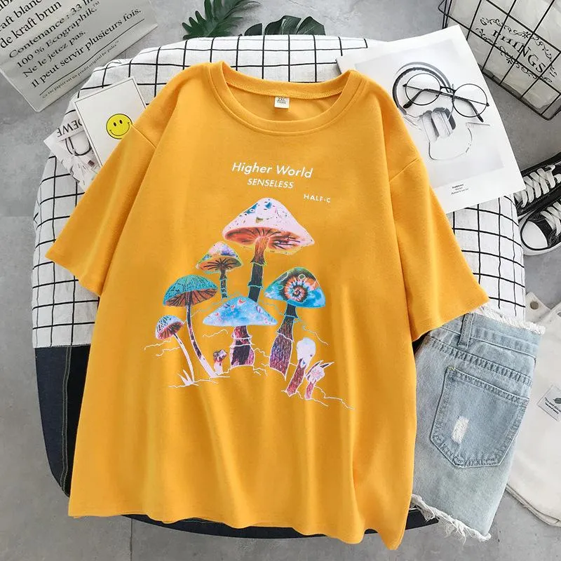 Hong Kong style mushroom tide brand short-sleeved t-shirt comfortable and loose