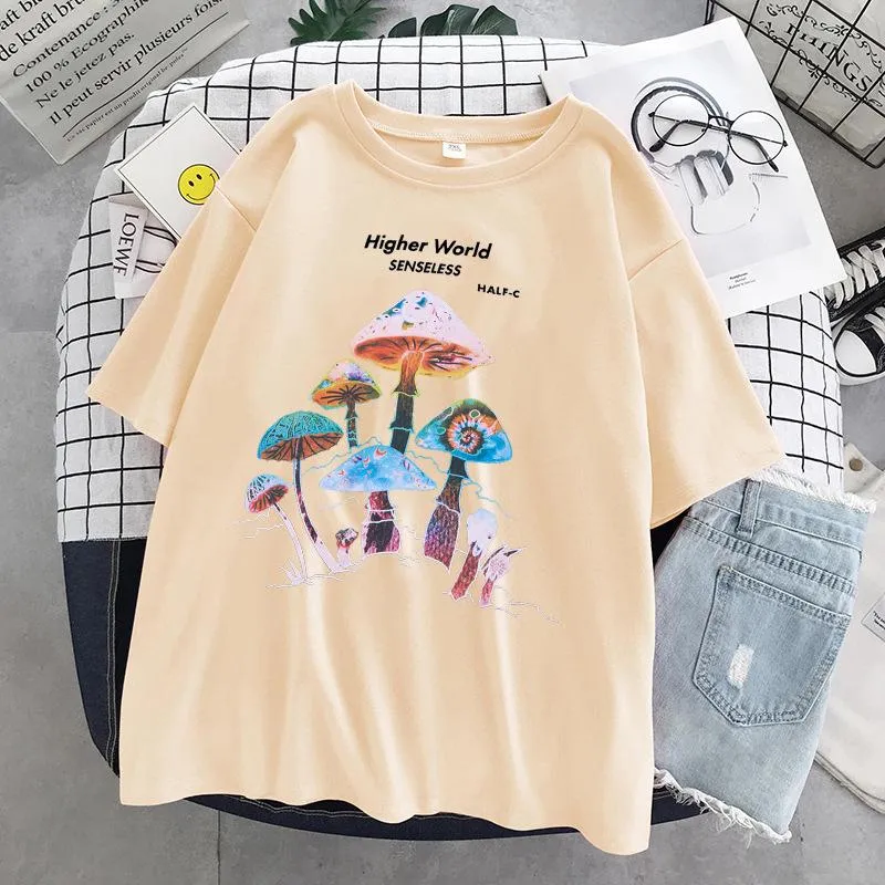 Hong Kong style mushroom tide brand short-sleeved t-shirt comfortable and loose