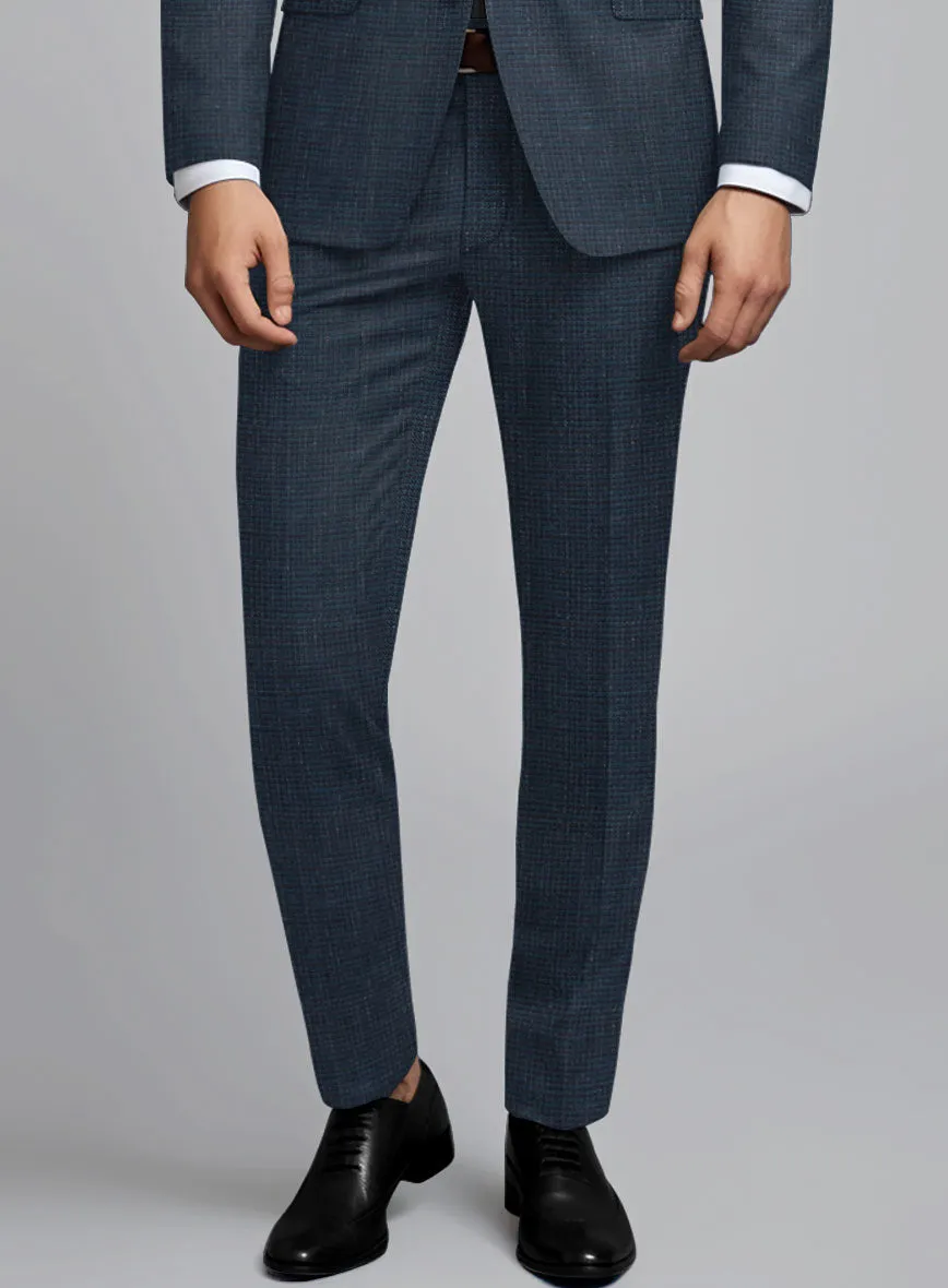 London Loom Dark Blue Abelardo Wool Silk Linen Suit