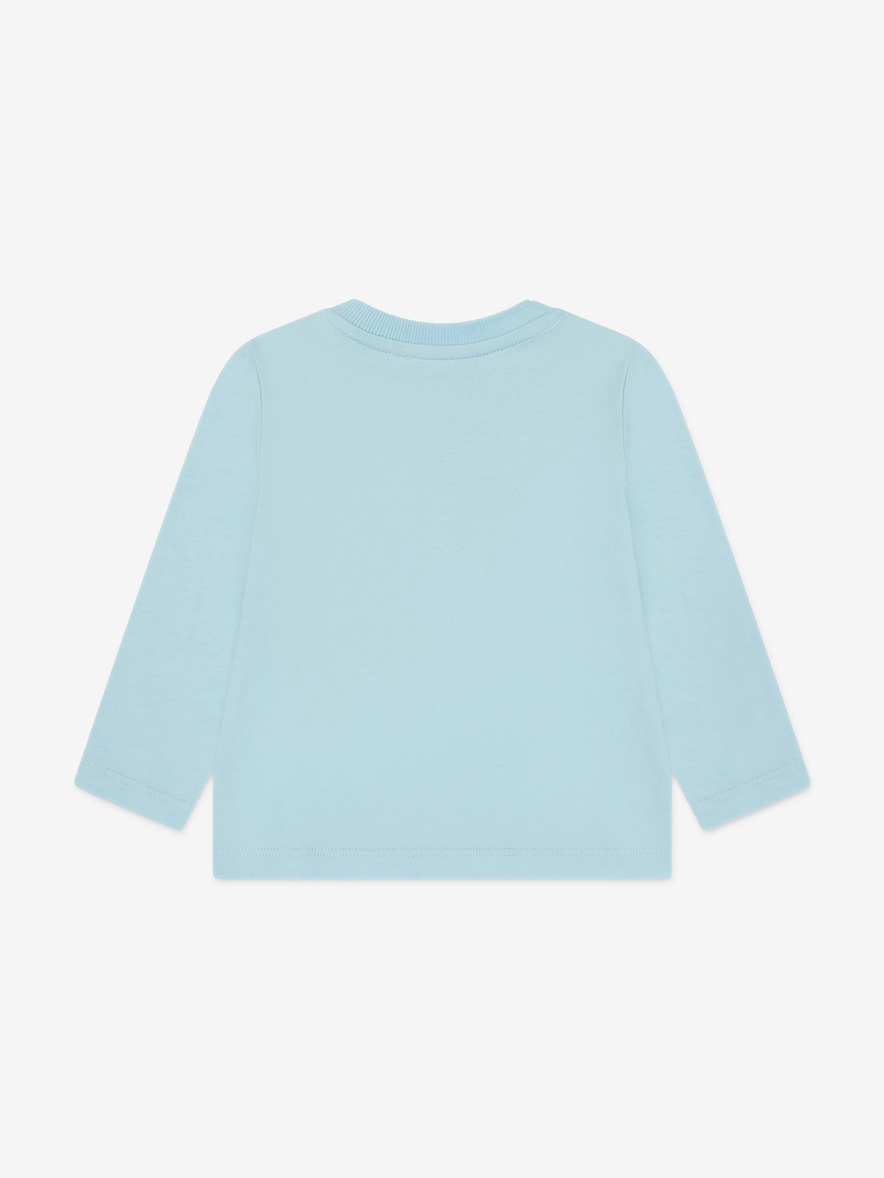 Moschino Baby Long Sleeve Logo T-Shirt in Blue