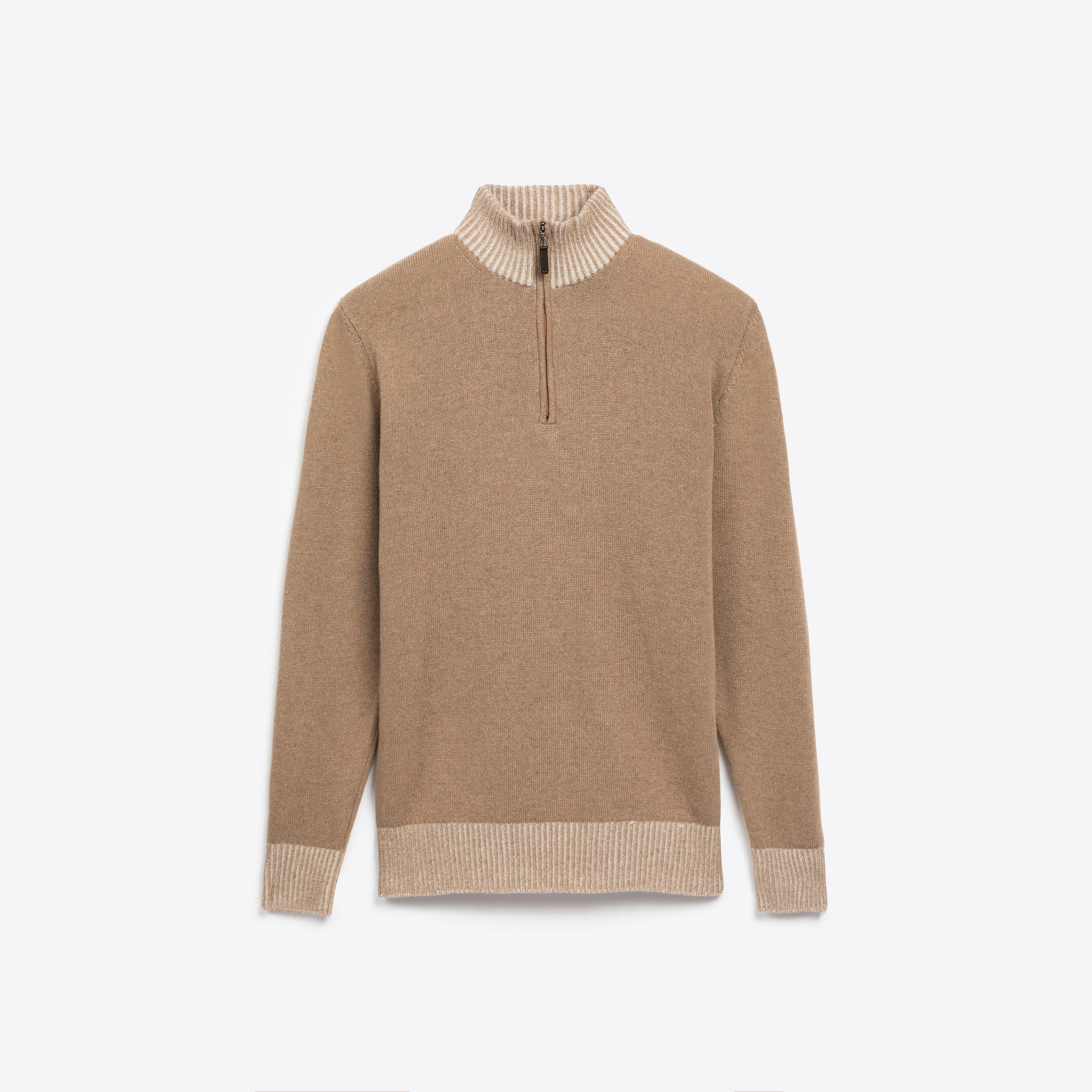 Solid Quarter Zip Mock Neck Sweater