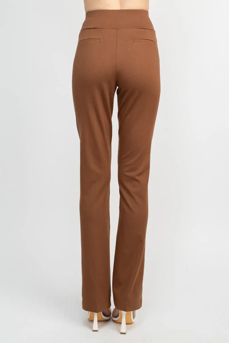 T Tahari Pull On Bootcut Rayon Pant With Welt Pockets