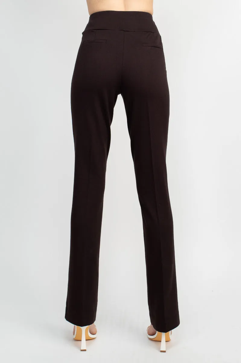 T Tahari Pull On Bootcut Rayon Pant With Welt Pockets