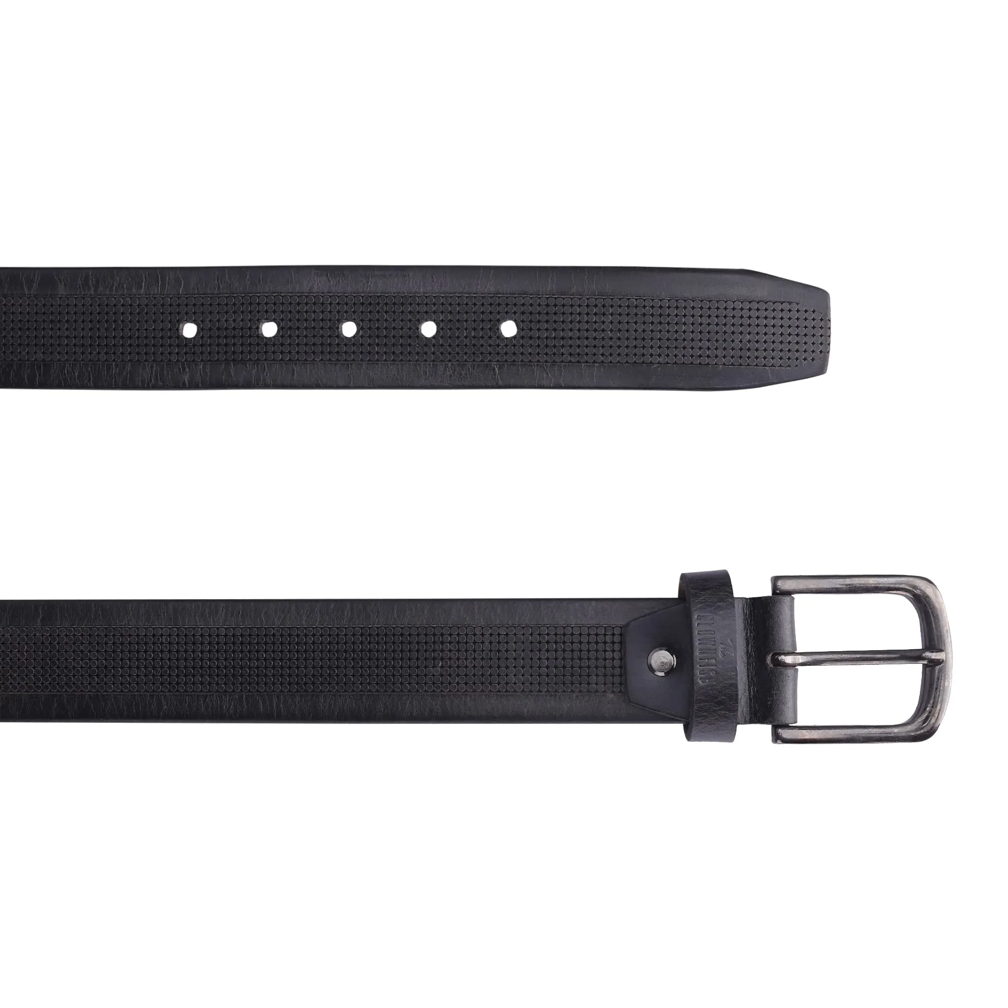 THE CLOWNFISH Men's Genuine Leather Belt with Textured Design -Black (Size - 36 inches)