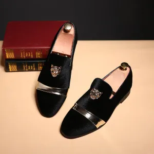 Tiger Design PU Leather Loafers