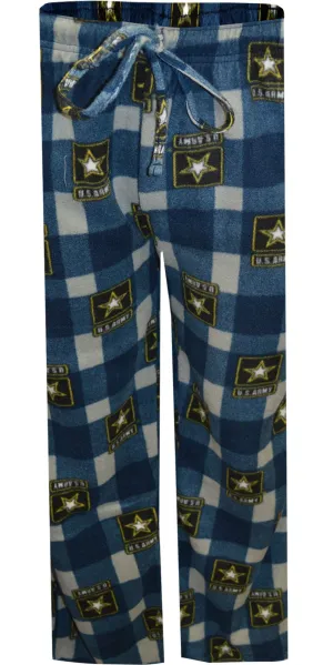 US Army Navy and Gray Plaid Fleece Lounge Pant