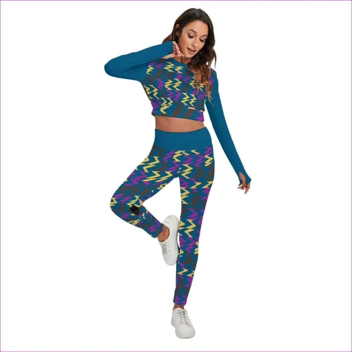 Zig & Zag Women's Sport Set With Backless Top And Leggings